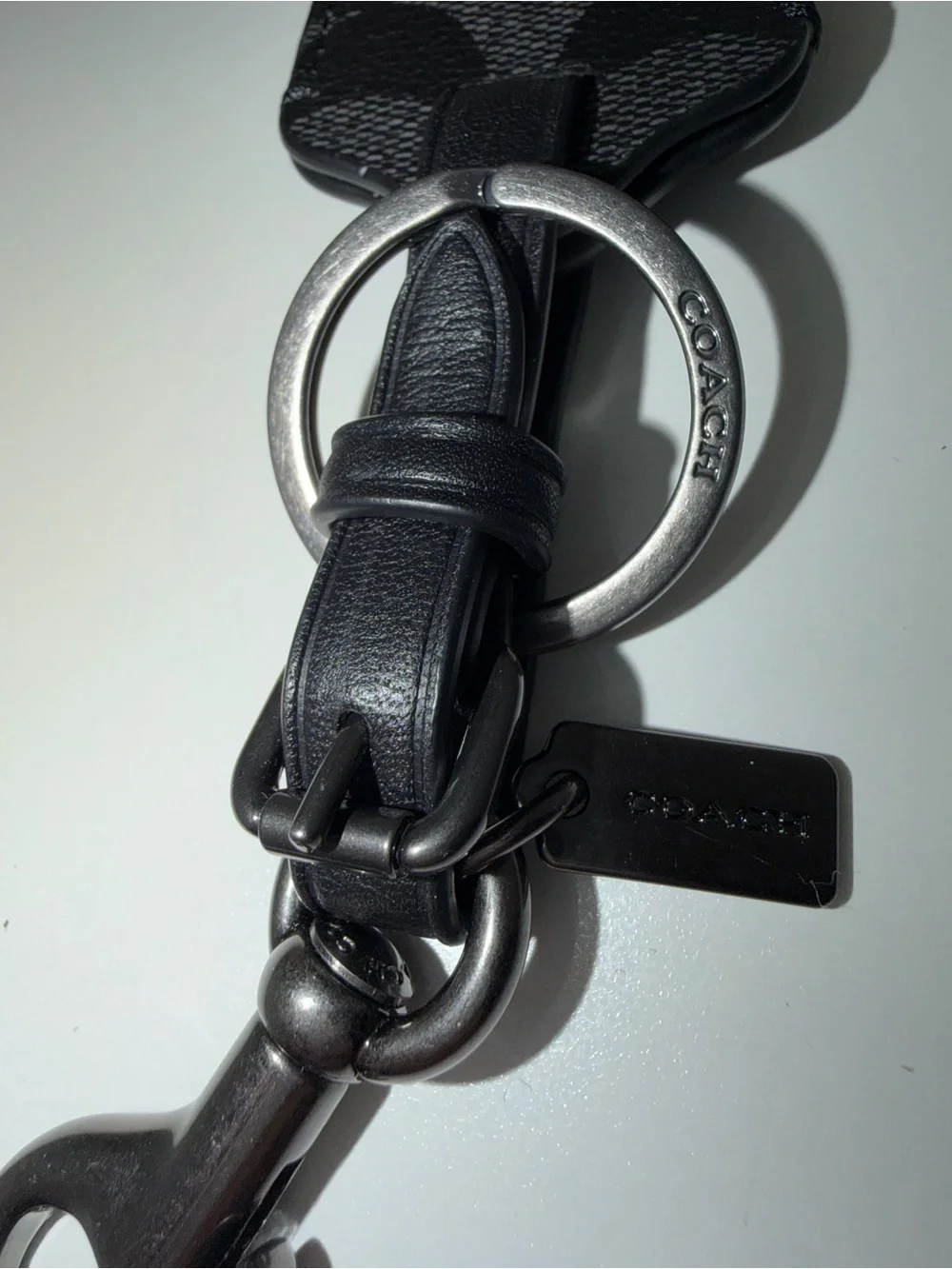 Coach leather key